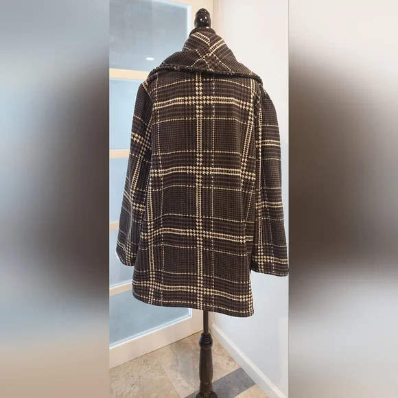 Plaid Women's Jacket - Black and White - Picture 6 of 13